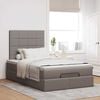 vidaXL Ottoman-Bett mit Matratze & LEDs Taupe 120x200 cm Stoff