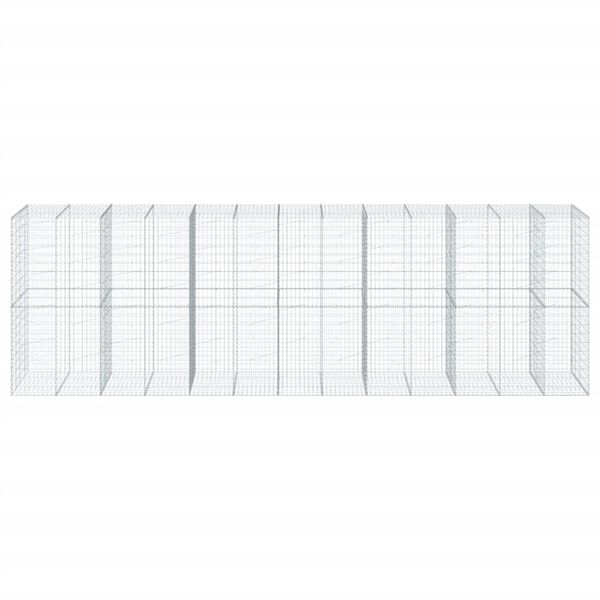 vidaXL Gabione mit Deckel 650x100x200 cm Verzinktes Eisen