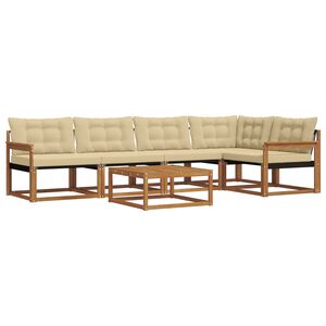 vidaXL Outdoor-Sofagarnitur mit Kissen 6 pcs Natur und Beige