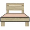 vidaXL Bettgestell Sonoma-Eiche 100x200 cm Holzwerkstoff und Metall