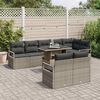vidaXL Garten-Sofa-Set mit Speicher 9 pcs Grau Poly Rattan
