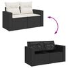 vidaXL Garten-Sofa-Set mit Kissen 12 pcs Schwarz und Creme