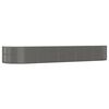 vidaXL Hochbeet Grau 447x140x68 cm Verzinkter Stahl