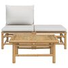 vidaXL 3-tlg. Garten-Lounge-Set mit Hellgrauen Kissen Bambus