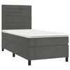 vidaXL Boxspringbett mit Matratze & LED Dunkelgrau 90x190 cm Samt