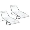 vidaXL Klappbare Sonnenliege 2 Stk. Textilene Creme