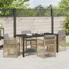 vidaXL Garten Essgruppe 5 pcs Beige Pulverbeschichteter Stahl