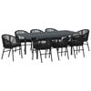 vidaXL Garten Essgruppe 9 stk. Schwarz Poly-Rattan