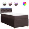 vidaXL Boxspringbett mit Matratze Dunkelbraun 100x200 cm Stoff