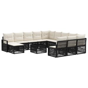 vidaXL Gartensofa-set 13 stk. Schwarz Poly-Rattan