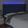 vidaXL LED Kopfteil Blau 163x16x118/128 cm Stoff