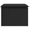 vidaXL Gartenhocker mit Kissen Schwarz 55x55x37 cm Poly Rattan
