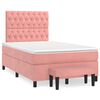 vidaXL Boxspringbett mit Matratze Rosa 120x190 cm Samt