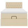 vidaXL Ottoman-Bett mit Matratze Creme 100x200 cm Stoff