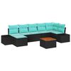 vidaXL Gartensofa-set 8 stk. Schwarz Poly-Rattan
