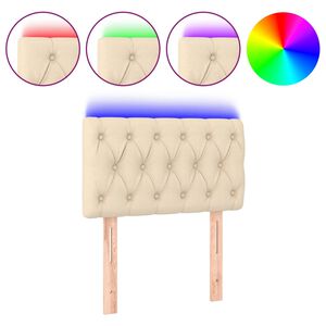 vidaXL LED Kopfteil Creme 80x7x78/88 cm Stoff