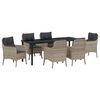vidaXL Garten Essgruppe 7 Stk. Hellgrau Poly-Rattan