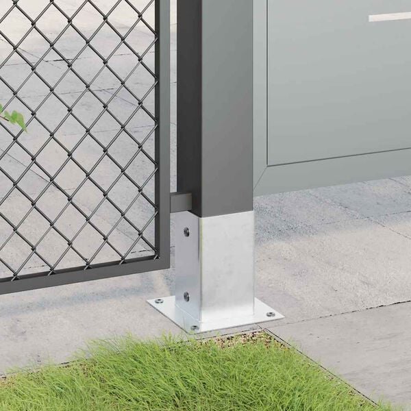 vidaXL Pfostenträger Quadratisch 4Stk. Silber 91x91mm Verzinkter Stahl