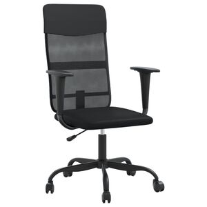 vidaXL B&uuml;rostuhl H&ouml;henverstellbar Schwarz Netzstoff und Kunstleder