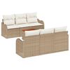 vidaXL Gartensofa-set 7 stk. Beige Poly-Rattan