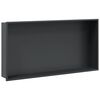 vidaXL Duschnische Mattschwarz 62x32x9 cm Edelstahl