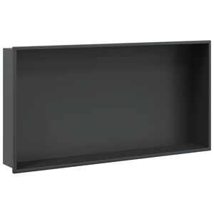vidaXL Duschnische Mattschwarz 62x32x9 cm Edelstahl