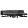 vidaXL 7-tlg. Garten-Lounge-Set mit Kissen Schwarz Massivholz