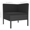 vidaXL 5-tlg. Garten-Lounge-Set mit Auflagen Poly Rattan Schwarz