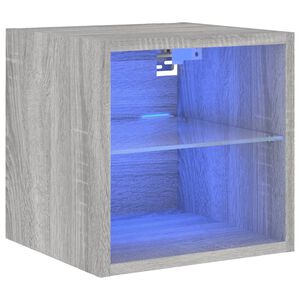 vidaXL TV-Wandschrank mit LED-Leuchten Grau Sonoma 30x28,5x30 cm