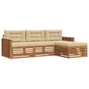 vidaXL Outdoor-Sofagarnitur mit Kissen 4 pcs Natur und Beige