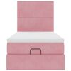 vidaXL Ottoman-Bett mit Matratzen & LEDs Rosa 90x200 cm Samt