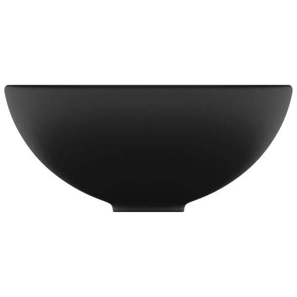 vidaXL Luxus-Waschbecken Rund Matt Schwarz 32,5x14 cm Keramik