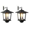 vidaXL Wandmontage Lampe with LED Bulb 2 Stk. Schwarz 19 x 14 x 25 cm