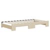 vidaXL Tagesbett Ausziehbar mit Schubladen Creme 100x200 cm Stoff