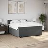 vidaXL Boxspringbett mit Matratze Dunkelgrau 180x200 cm Stoff