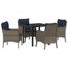 vidaXL Garten Essgruppe 5 stk. Grau Poly-Rattan