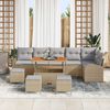 vidaXL Gartensofa-set mit Kissen 10 pcs Beige Poly-Rattan