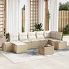 vidaXL Gartensofa-set mit Kissen 8 pcs Beige Poly-Rattan