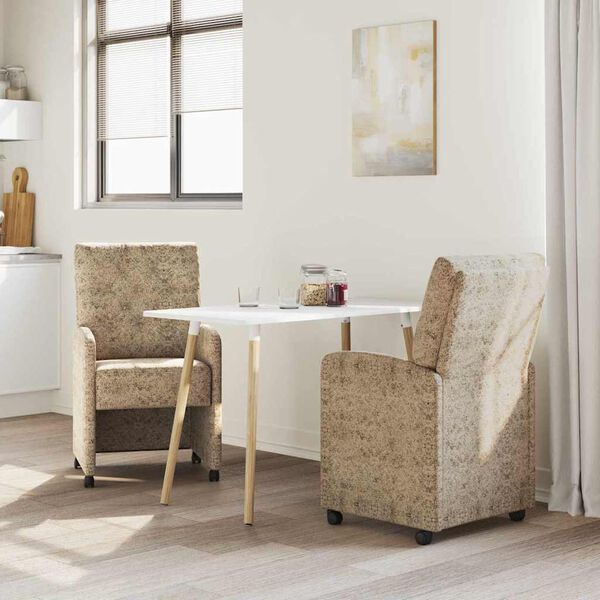 vidaXL Esszimmerst&uuml;hle mit Rollen 2 pcs Hellgrau 58 x 67 x 97 cm