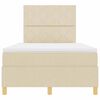 vidaXL Boxspringbett mit Matratze Creme 120 x 200 cm Stoff