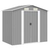 vidaXL Gartenschuppen Grau Metall 204 x 132 x 186 cm