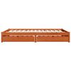 vidaXL Bettrahmen mit Schubladen 3 pcs Wachsbraun Massivholz Kiefer