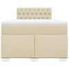 vidaXL Boxspringbett mit Matratze Creme 120x200 cm Stoff