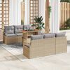 vidaXL Garten-Sofa-Set mit Kissen 7 pcs Beige und Hellgrau