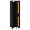 vidaXL Highboard Schwarz Eichen-Optik 34,5 x 34 x 180 cm Holzwerkstoff