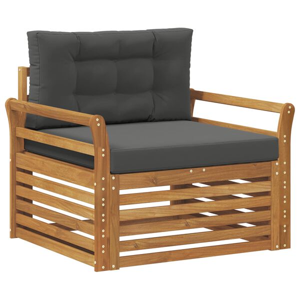 vidaXL Outdoor-Sofagarnitur Massives Akazienholz und Polyester Natur