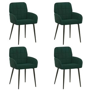 vidaXL Esszimmerst&uuml;hle 4 pcs Samt Dunkelgr&uuml;n 57 x 50 x 85 cm