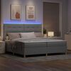 vidaXL LED Boxspringbett mit Matratze Hellgrau 200 x 200 cm Stoff