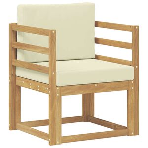 vidaXL 2 St&uuml;ck Outdoor-Sofagarnitur Polyester Wei&szlig; und Creme