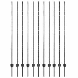 vidaXL Eingebetteter Zaunpfosten 11 Stk. Grau 200 cm